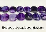CAA4774 15.5 inches 25*25mm square banded agate beads wholesale