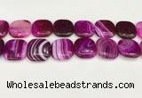 CAA4775 15.5 inches 25*25mm square banded agate beads wholesale