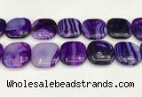 CAA4782 15.5 inches 30*30mm square banded agate beads wholesale