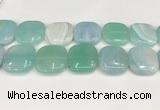 CAA4785 15.5 inches 30*30mm square banded agate beads wholesale