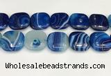 CAA4786 15.5 inches 30*30mm square banded agate beads wholesale
