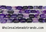 CAA4798 15.5 inches 12*16mm rectangle banded agate beads wholesale