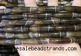 CAA5118 15.5 inches 8*33mm rice striped agate beads wholesale