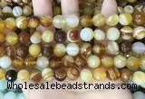CAA5171 15.5 inches 6mm faceted round banded agate beads