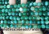 CAA5234 15.5 inches 6mm faceted round banded agate beads