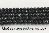 CAA5339 15.5 inches 10mm faceted round black onyx beads wholesale