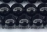 CAA5885 15 inches 8mm round black agate beads, 2mm hole