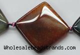 CAA594 15.5 inches 35*35mm faceted diamond dragon veins agate beads