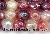 CAA5965 15 inches 6mm faceted round AB-color line agate beads