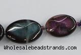 CAA598 16*20mm – 30*40mm faceted oval dragon veins agate beads