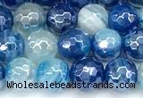 CAA5991 15 inches 6mm faceted round AB-color line agate beads
