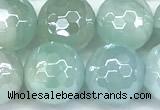 CAA6002 15 inches 10mm faceted round AB-color line agate beads