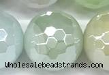 CAA6004 15 inches 14mm faceted round AB-color line agate beads