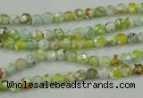 CAA707 15.5 inches 4mm faceted round fire crackle agate beads
