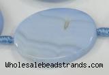 CAA745 15.5 inches 25*40mm oval blue lace agate beads wholesale