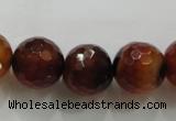 CAA814 15.5 inches 16mm faceted round fire crackle agate beads