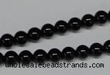 CAB723 15.5 inches 6mm round black agate gemstone beads wholesale