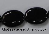 CAB762 15.5 inches 18*25mm oval black agate gemstone beads wholesale