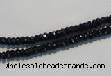 CAB785 15.5 inches 2*4mm faceted rondelle black agate gemstone beads