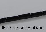 CAB839 15.5 inches 4*12mm cuboid black agate gemstone beads wholesale