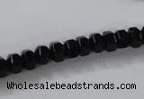 CAB844 15.5 inches 5*8mm rondelle black agate gemstone beads wholesale