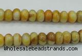 CAB933 15.5 inches 5*8mm rondelle yellow crazy lace agate beads