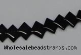 CAB983 15.5 inches 8*8mm rhombic black agate gemstone beads wholesale