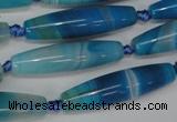CAG1303 15.5 inches 10*38mm rice line agate gemstone beads