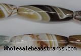 CAG1335 15.5 inches 12*40mm rice line agate gemstone beads