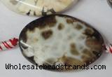 CAG1580 15.5 inches 25*35mm twisted oval fire crackle agate beads