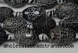 CAG2294 15.5 inches 12*16mm faceted rice fire crackle agate beads