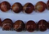 CAG2324 15.5 inches 12mmround red line agate beads wholesale