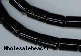 CAG2975 15.5 inches 8*14mm tube black line agate beads