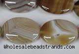CAG3135 15.5 inches 18*25mm oval brown line agate beads