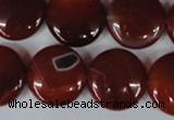 CAG3189 15.5 inches 18mm flat round red line agate beads