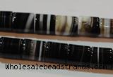 CAG3510 15.5 inches 11*13mm column brown line agate beads