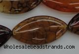 CAG4090 15.5 inches 20*40mm marquise dragon veins agate beads