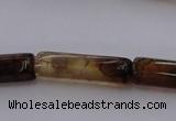 CAG4137 15.5 inches 6*20mm faceted tube dragon veins agate beads