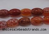 CAG4190 15.5 inches 8*12mm rice natural fire agate beads
