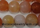 CAG4584 15.5 inches 16mm faceted round agate beads wholesale