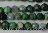 CAG4605 15.5 inches 4mm faceted round fire crackle agate beads