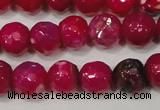 CAG4638 15.5 inches 6mm faceted round fire crackle agate beads