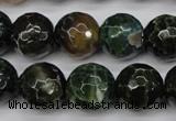 CAG4856 15 inches 16mm faceted round dragon veins agate beads