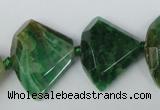 CAG5578 15 inches 20*25mm faceted triangle dragon veins agate beads