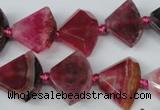CAG5581 15 inches 15*20mm faceted triangle dragon veins agate beads