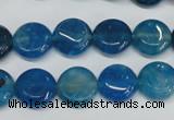 CAG5631 15 inches 12mm flat round dragon veins agate beads