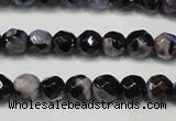 CAG5655 15 inches 4mm faceted round fire crackle agate beads