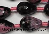 CAG5740 15 inches 15*20mm faceted teardrop fire crackle agate beads