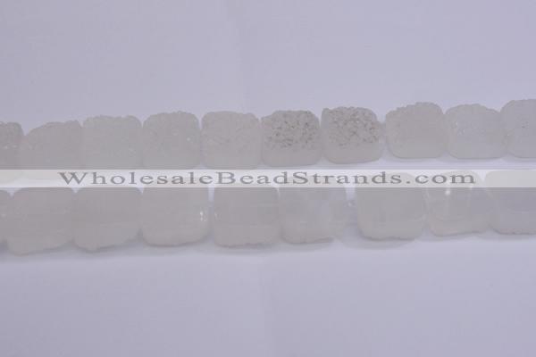 CAG5980 15.5 inches 20*20mm square white agate gemstone beads