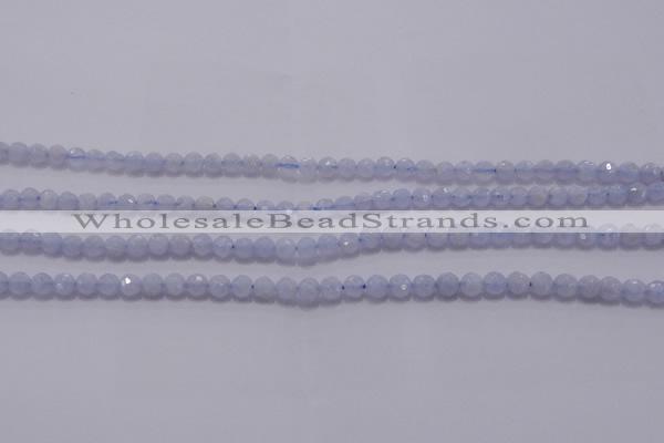 CAG5995 15.5 inches 4mm faceted round blue lace agate beads